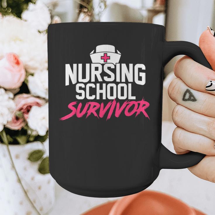 Nursing School Survivor Shirt Graduation Party Tee Graphic Print Coffee Mug