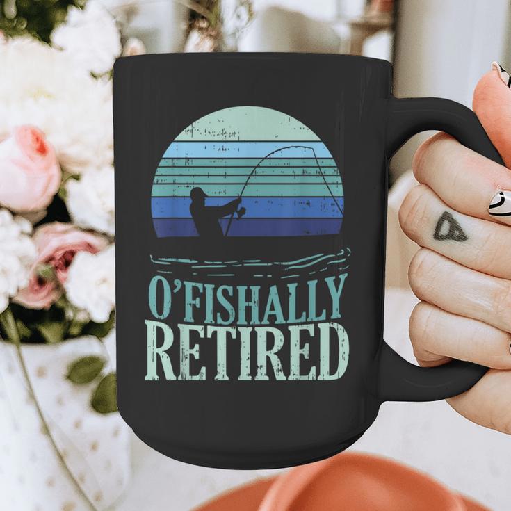 Ofishally Retired Fishing Retro Retirement Dad Men Graphic Print Coffee Mug