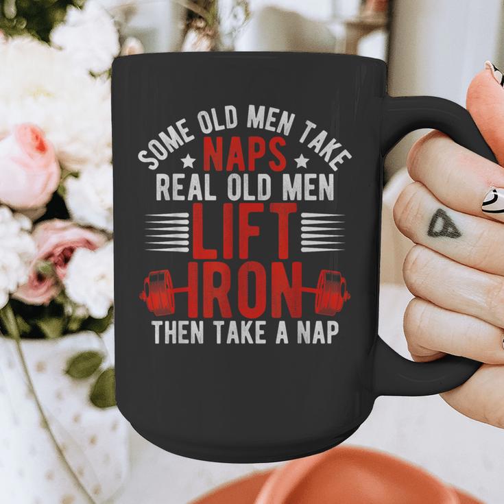 Old Men Gag Workout Gym Fitness Exercise Weightlifting Dad Graphic Print Coffee Mug