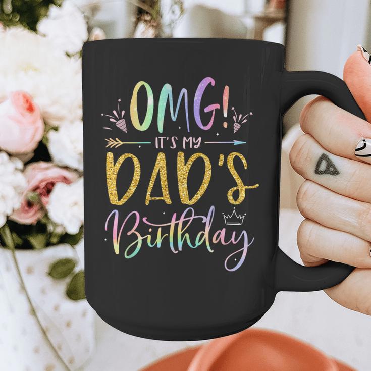 OMG It's My Dad's Birthday Happy Bday Father Tie Dye Small Graphic Print Coffee Mug