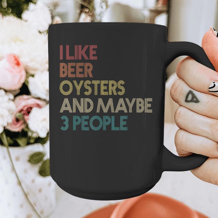 Oysters And Beer Lovers Introvert Quote Vintage Retro Graphic Print Coffee Mug