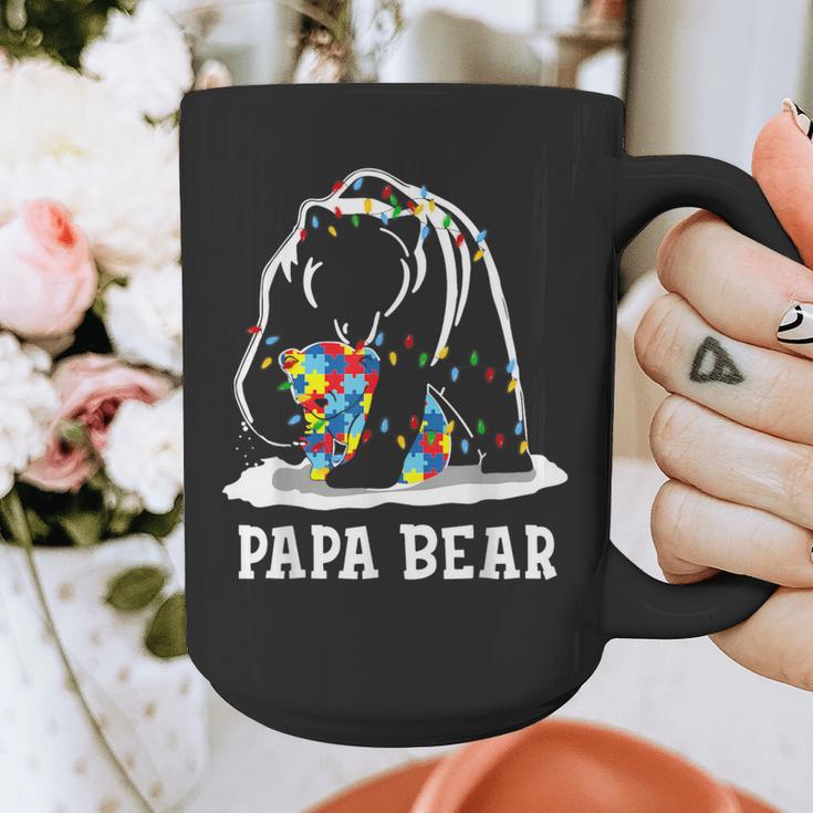 Papa Bear Autism Awareness Autism Matching Family Dad Graphic Print Coffee Mug