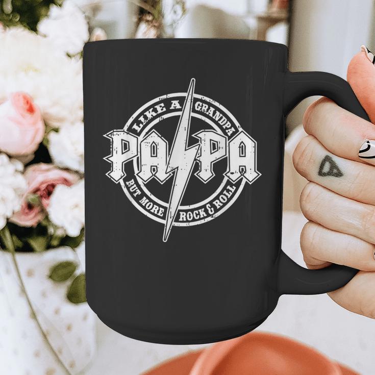 Papa Like A Grandpa Fathers Day Rocker Dad Rock Music Men Graphic Print Coffee Mug