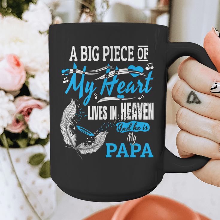 My Papa Lives In Heaven Shirt Memorial Day Papa Dad Grandpa Graphic Print Coffee Mug