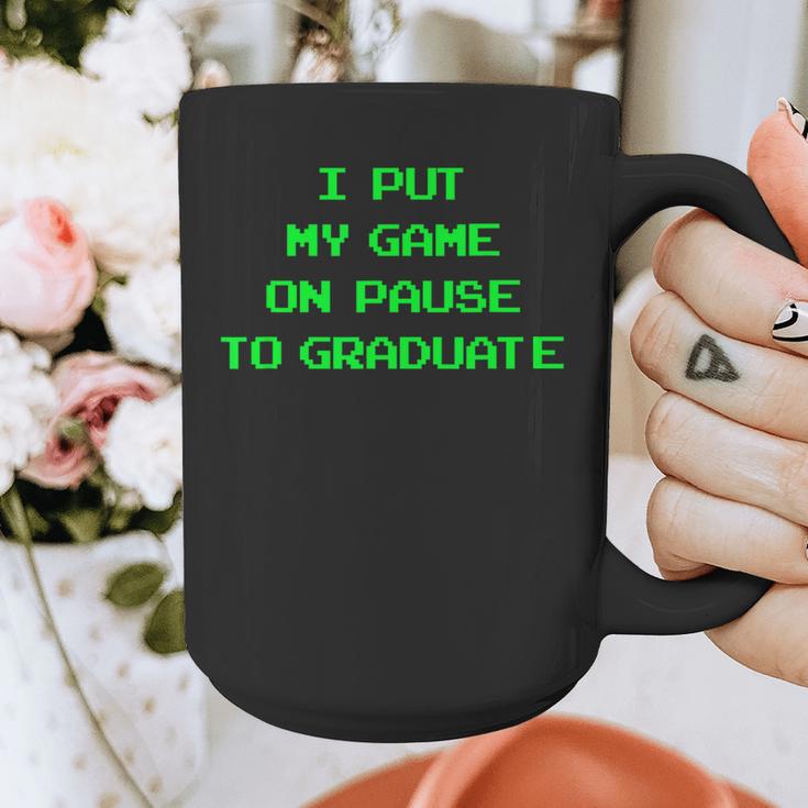 I Paused My Game To Graduate School Graduation Gamer Graphic Print Coffee Mug