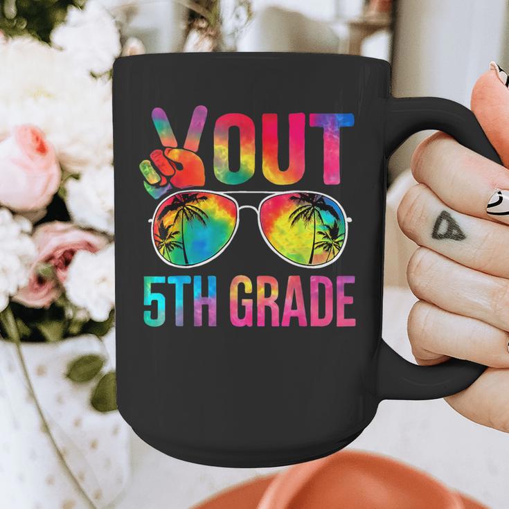 Peace Out 5th Grade Tie Dye Graduation Last Day Of School Graphic Print Coffee Mug