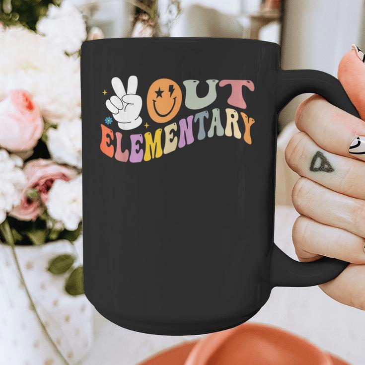 Peace Out Elementary Graduation Graduate Class Of 2025 Graphic Print Coffee Mug