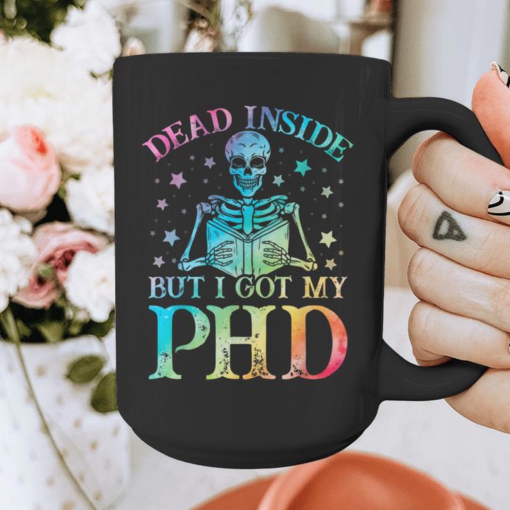 PhD Graduation Dead Inside But i Got My PhD Tie Dye Funny Graphic Print Coffee Mug