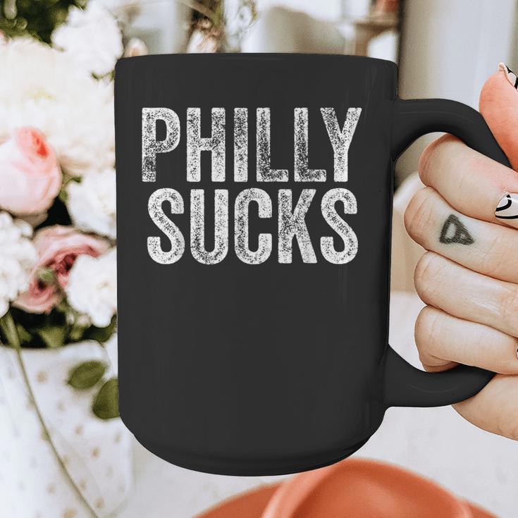 PHILLY SUCKS Philadelphia Hate City Gag Humor Dad Graphic Print Coffee Mug