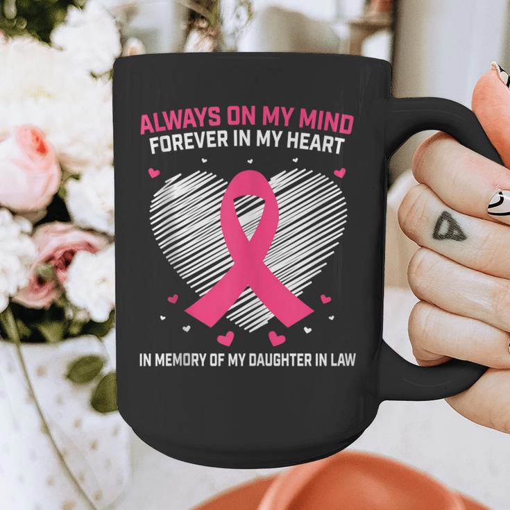 Pink In Memory Of Daughter In Law Breast Cancer Heart Print Graphic Print Coffee Mug