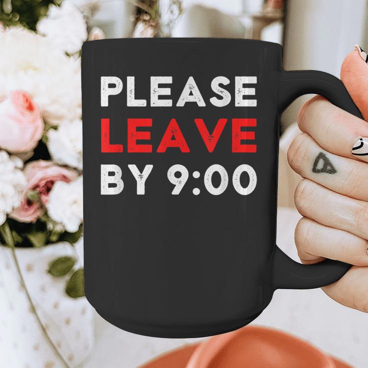Please Leave By 9 Introvert Party Anti-Social Birthday Graphic Print Coffee Mug