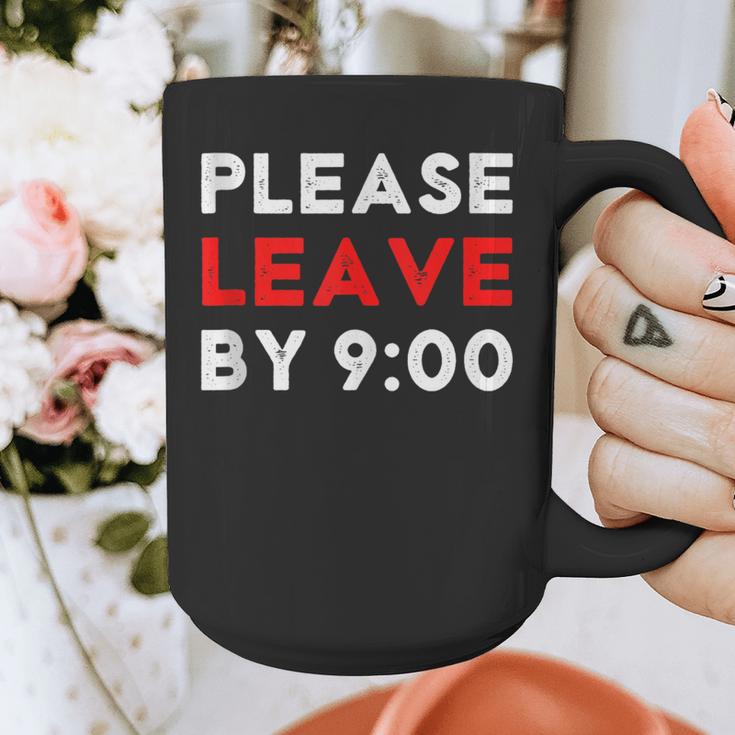 Please Leave By 9 Introvert Party Anti-Social Birthday Graphic Print Coffee Mug Please Leave By 9 Introvert Party Anti-Social Birthday Graphic Print Coffee Mug