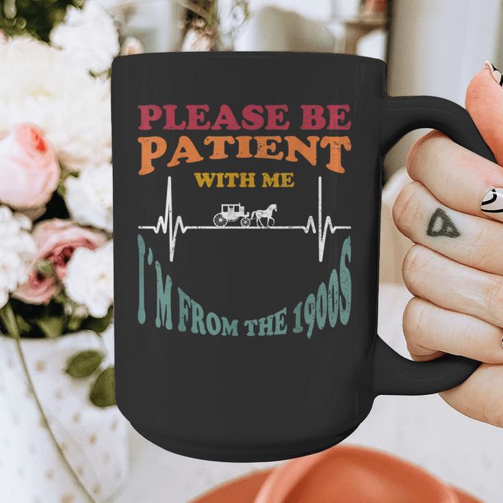 Please Be Patient With Me I'm From The 1900s Heart Beat Graphic Print Coffee Mug