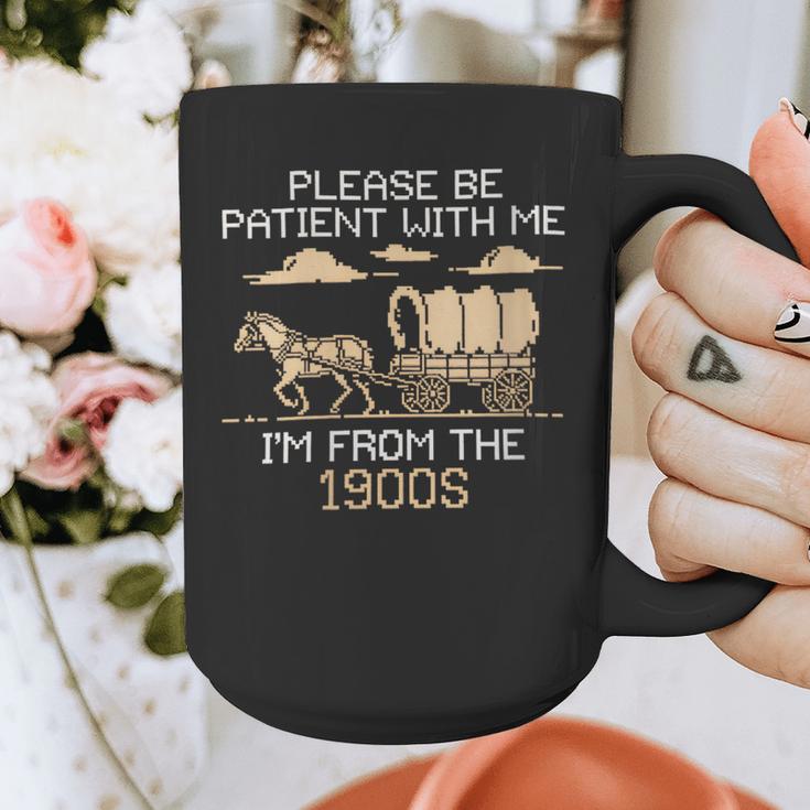 Please Be Patient I'm From The 1900s Retro Pixel Horse Wagon Graphic Print Coffee Mug