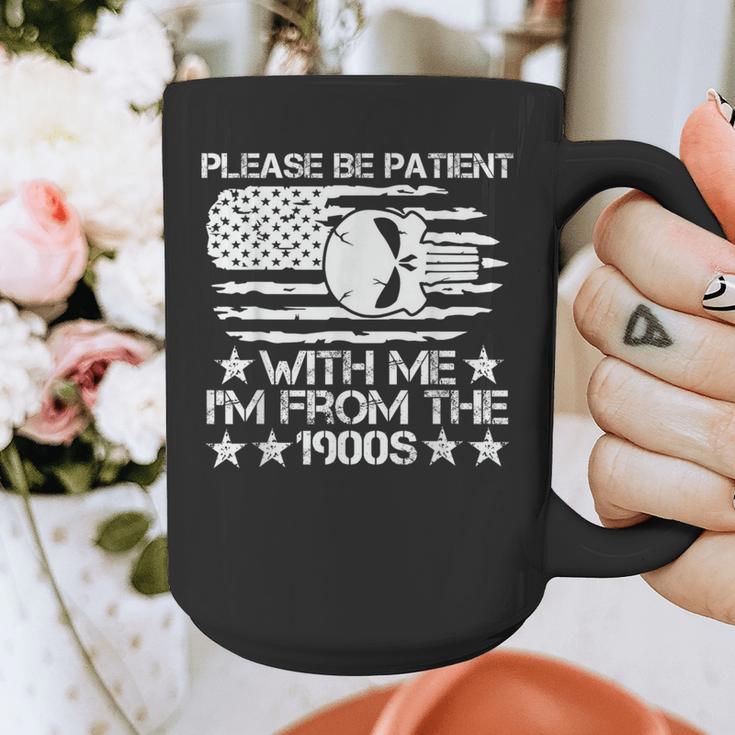 Please Be Patient With Me I'm From The 1900s USA Flag Skull Graphic Print Coffee Mug