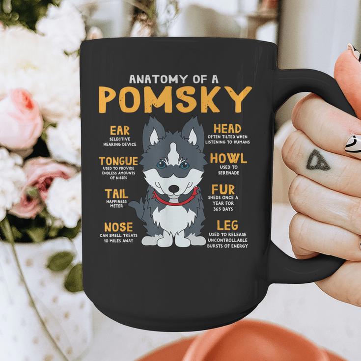 Pomsky Anatomy Dog Mom Dad Graphic Print Coffee Mug
