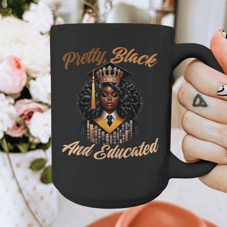 Pretty Educated African American Graduation Class 2024 Graphic Print Coffee Mug