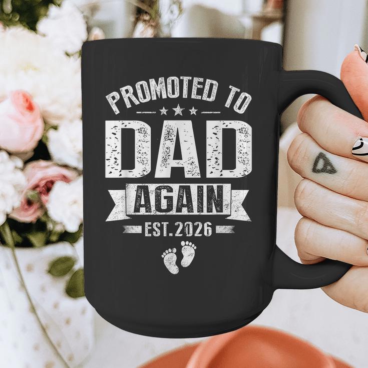 Promoted To Dad Again Est 2026 Pregnancy Announcement Graphic Print Coffee Mug