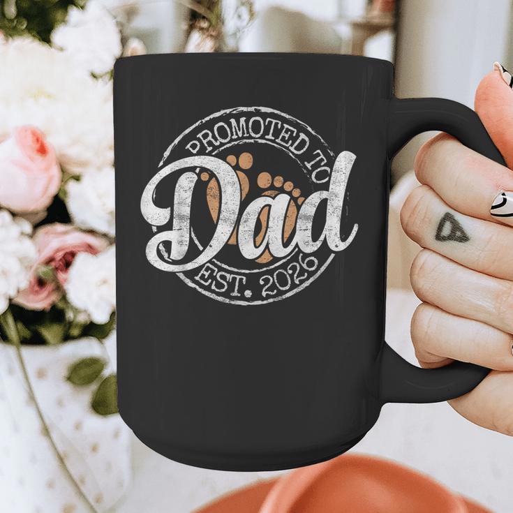 Promoted To Dad Est 2026 Stamp First Time Daddy To Be Graphic Print Coffee Mug