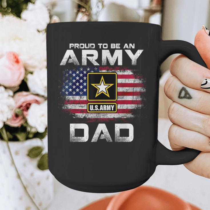 Proud To Be An Army Dad With American Flag Veteran Graphic Print Coffee Mug