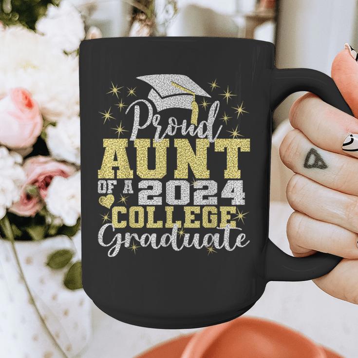 Proud Aunt Of 2024 College Graduate Family 24 Graduation Graphic Print Coffee Mug