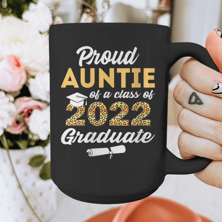 Proud Auntie Of 2022 Graduate Class 2022 Graduation Leopard Graphic Print Coffee Mug