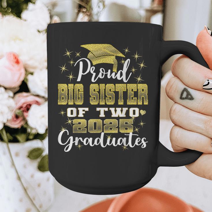Proud Big Sister Of Two 2025 Graduates Graduation Family Graphic Print Coffee Mug
