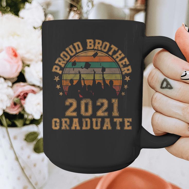 Proud Brother Of 2021 Graduate Senior 21 Vintage Graduation Graphic Print Coffee Mug