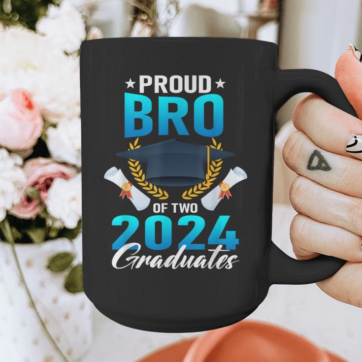Proud Brother Of Two 2024 Graduates Twin Family Graduation Graphic Print Coffee Mug