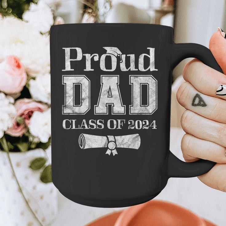 Proud Dad Of 2024 Graduate Father Senior 24 Graduation Graphic Print Coffee Mug