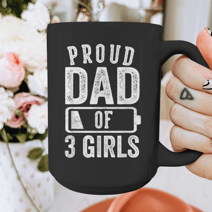 Proud Dad Of 3 Girls Daddy Of Three Daughters Graphic Print Coffee Mug