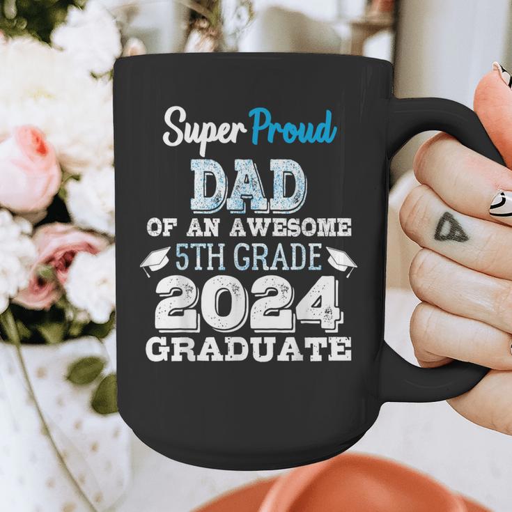 Proud DAD Of A 5th Grade Graduate 2024 Elementary Graduation Graphic Print Coffee Mug