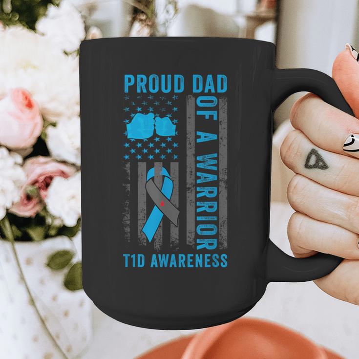 Proud Dad Of A T1D Warrior Type 1 Diabetes Awareness Graphic Print Coffee Mug