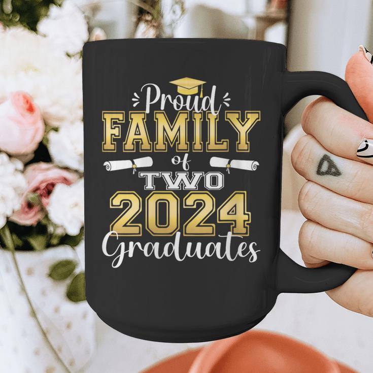 Proud Family Of Two 2024 Graduate Class 2024 Graduation Graphic Print Coffee Mug