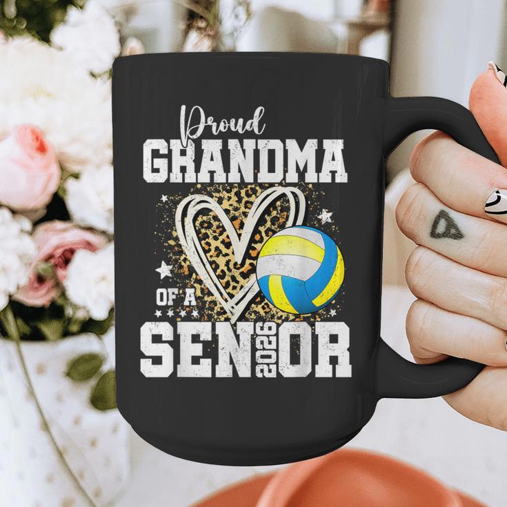 Proud Grandma Of A 2026 Senior Volleyball Graduation Leopard Graphic Print Coffee Mug