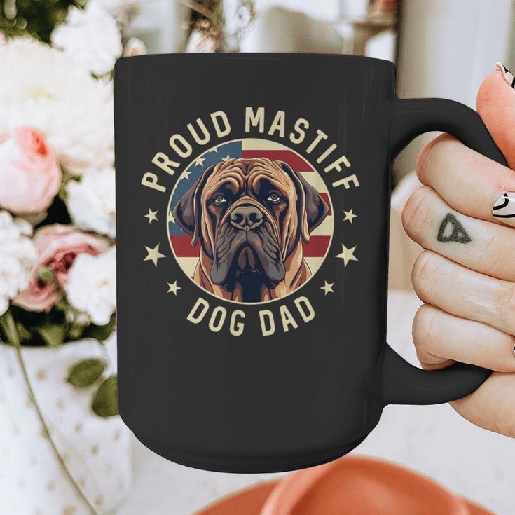 Proud Mastiff Dad American Flag Patriotic Mastiff Dad Graphic Print Coffee Mug