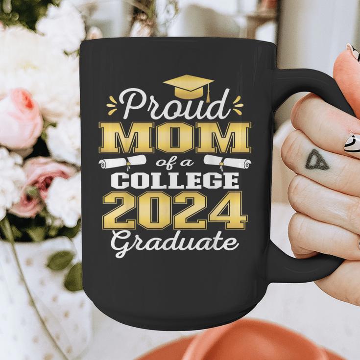 Proud Mom Of 2024 College Graduate Family 24 Graduation Graphic Print Coffee Mug
