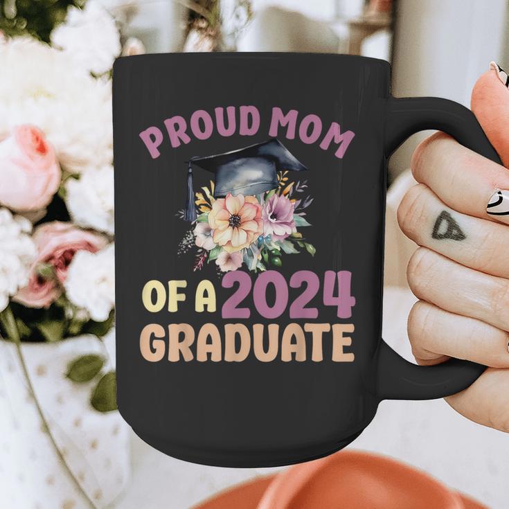 Proud Mom Of a 2024 Graduate Floral Flower Family Graduation Graphic Print Coffee Mug