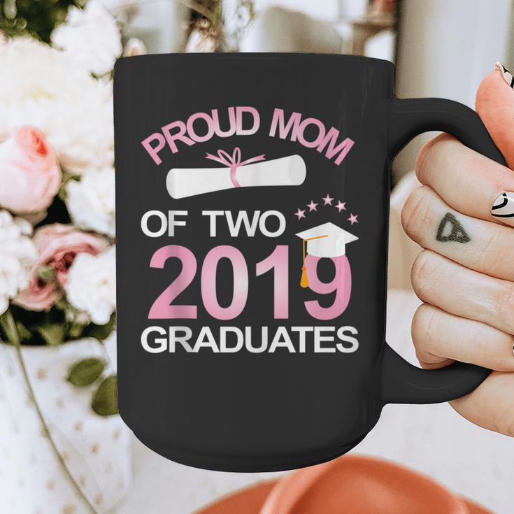 Proud Mom Of Two 2019 Graduates Twin Mama Mother Graduation Graphic Print Coffee Mug