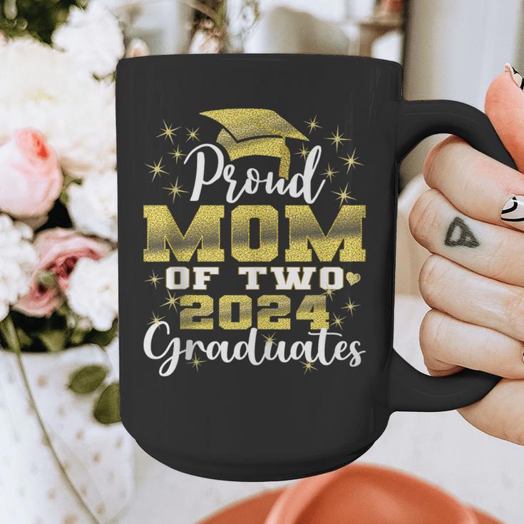 Proud Mom Of Two 2024 Graduate Class 2024 Graduation Family Graphic Print Coffee Mug