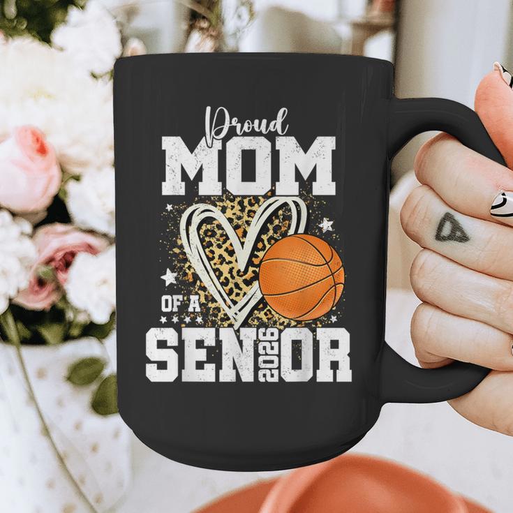 Proud Senior Mom Class Of 2026 Basketball Graduation Leopard Graphic Print Coffee Mug