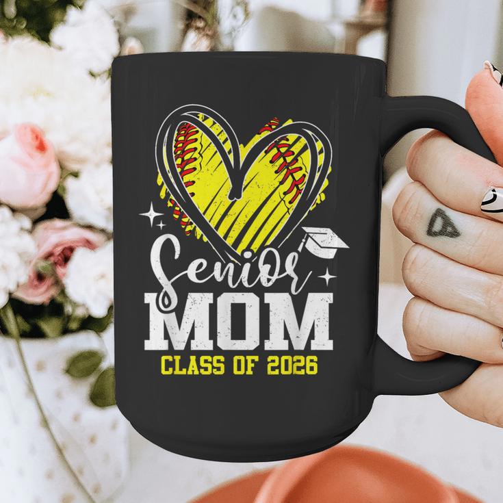 Proud Senior Mom Class Of 2026 Softball Graduation Heart Graphic Print Coffee Mug