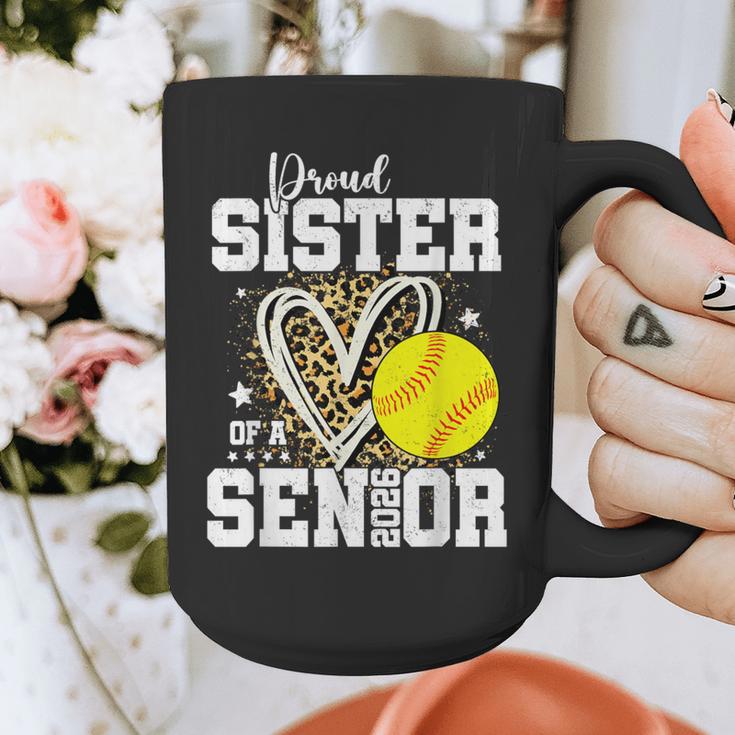 Proud Sister Of A 2026 Senior Softball Graduation Leopard Graphic Print Coffee Mug