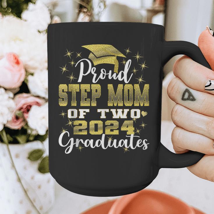 Proud Step Mom Of Two 2024 Graduate Class 2024 Graduation Graphic Print Coffee Mug