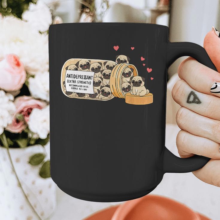 Pug Anti Depressant Mom Dad Kids Graphic Print Coffee Mug Pug Anti Depressant Mom Dad Kids Graphic Print Coffee Mug