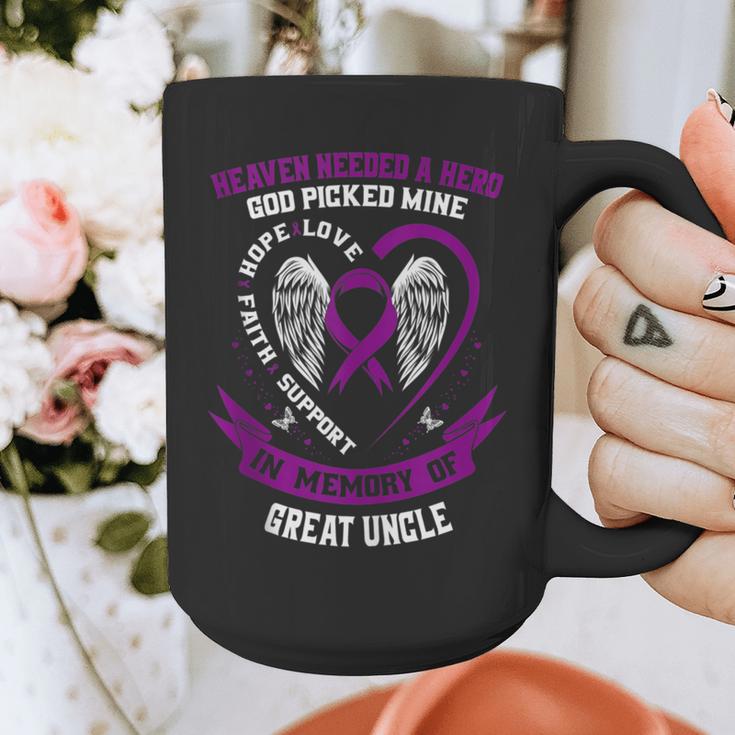 Purple In Memory Of Great Uncle Pancreatic Cancer Awareness Graphic Print Coffee Mug