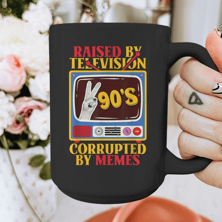 Raised By Television Corrupted By Memes Internet Nostalgia Graphic Print Coffee Mug Raised By Television Corrupted By Memes Internet Nostalgia Graphic Print Coffee Mug