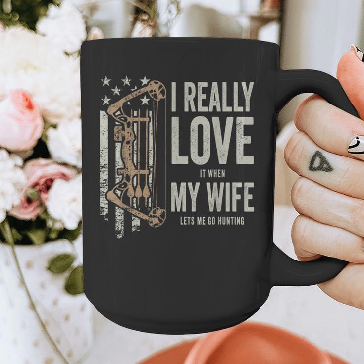 I Really Love It When My Wife Lets Me Go Hunting Dad Graphic Print Coffee Mug