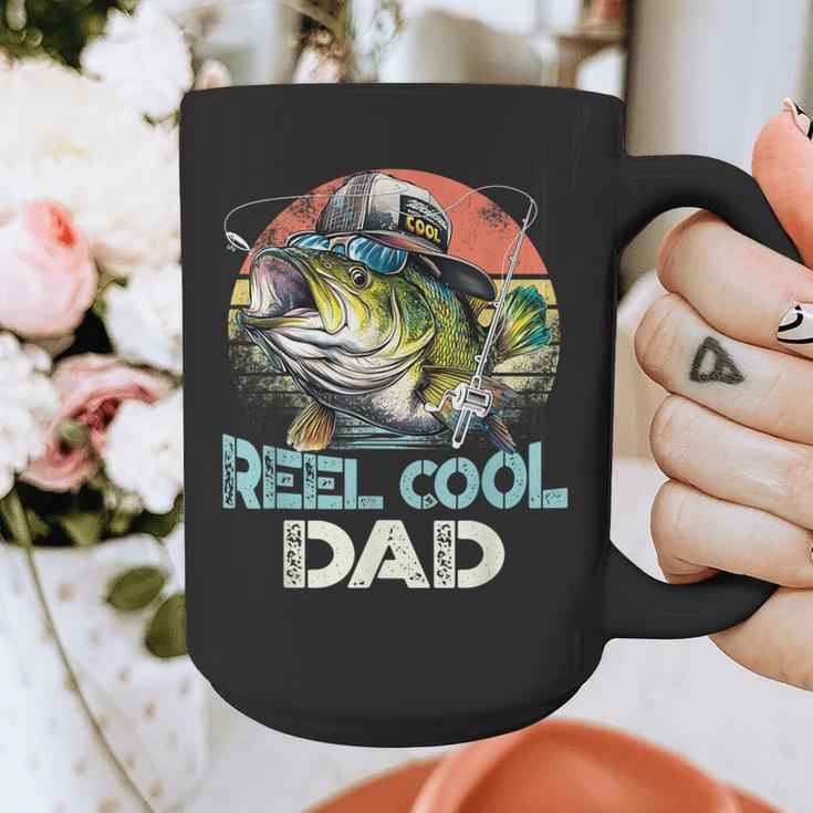 Reel Cool Dad Fishing Vintage Retro Father's Day Graphic Print Coffee Mug