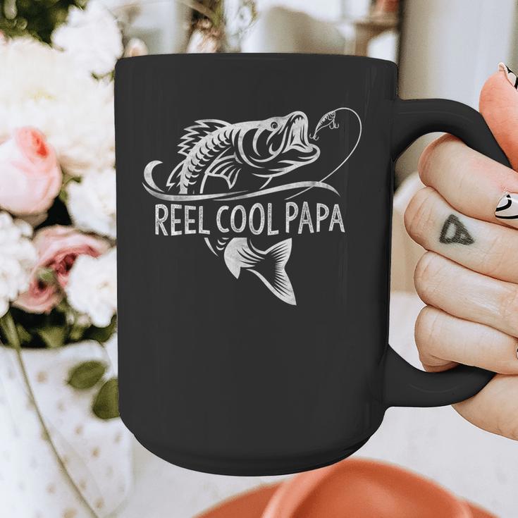 Reel Cool Papa Fishing Dad Father's Day Fisherman Fish Graphic Print Coffee Mug